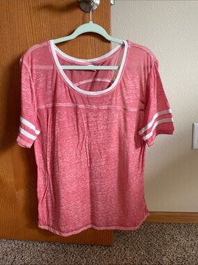 Exist Pink Short Sleeve Tee with White Trim